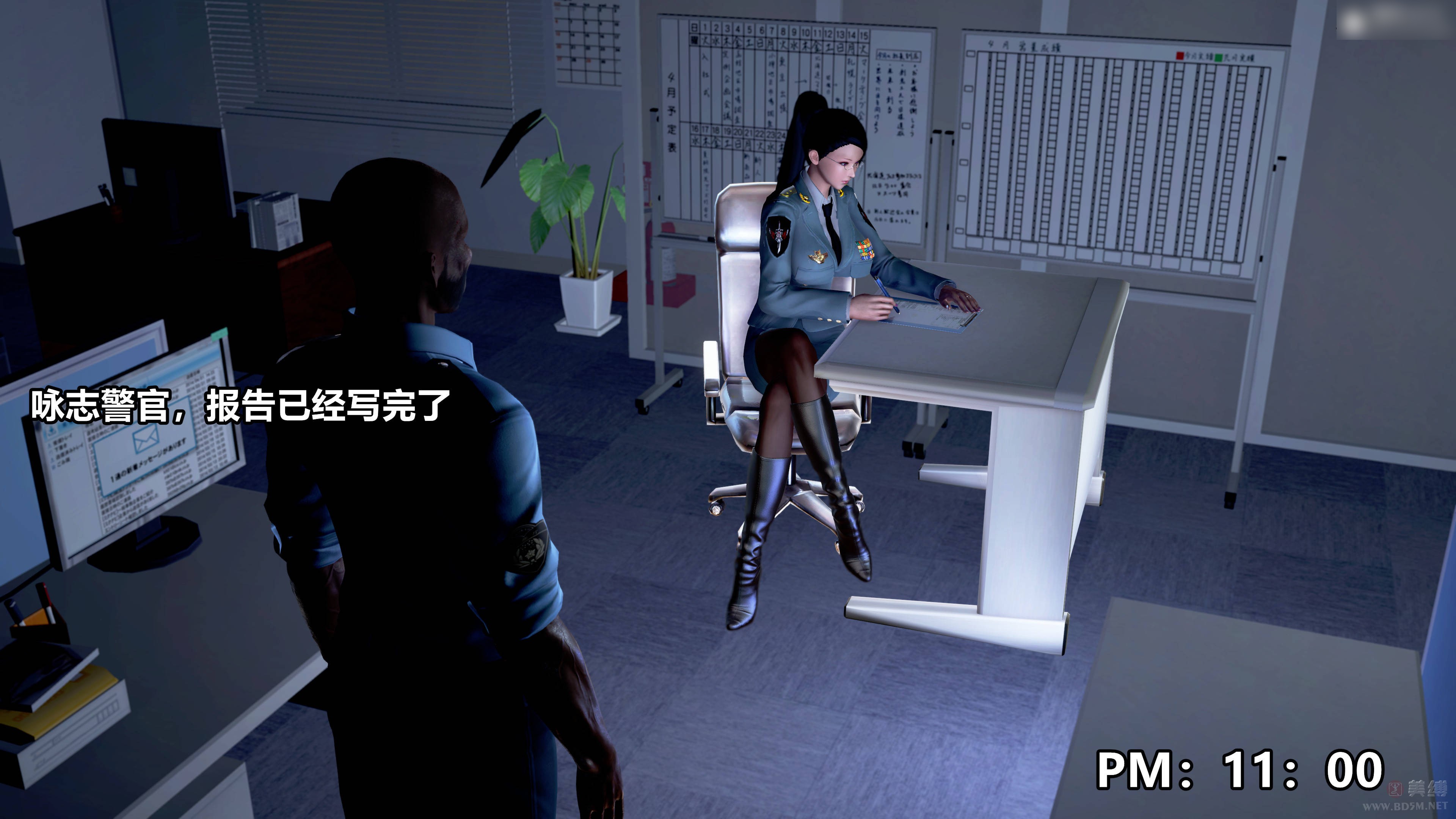【3D漫画】极上美脚女井官绝望堕落